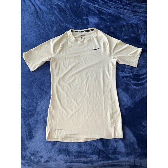 Nike Men's Pro‎ Compression Short Sleeve Shirt CJ0965-783 Sz Medium Beige - Picture 4 of 11